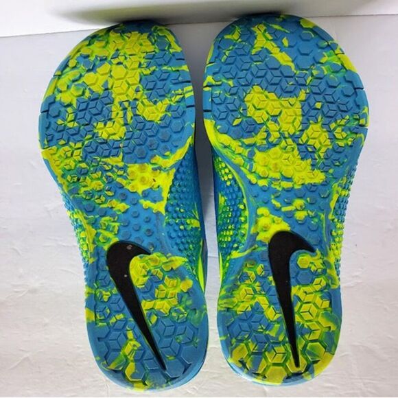 Nike Metcon 2 AMP Blue Glow Volt Neon Yellow CrossFit Size 7 Y2K Retro Sport - Picture 8 of 11